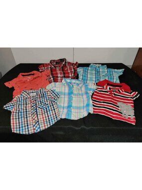 0-3 3m months boys Button up Dress polo shirts carters wrangler wonders D7